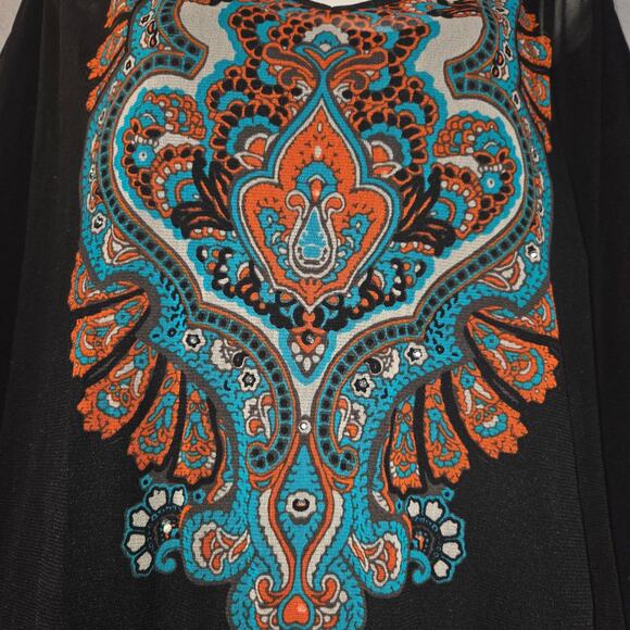 INC International Concepts Woman 1X Top Flowy Stretch Art to Wear Boho Hippie - Picture 4 of 10